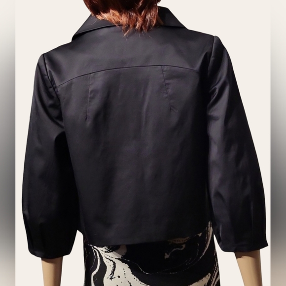 H&M Cropped Cocktail Jacket Evening Date-night / Sz 6 / Black - Picture 9 of 17